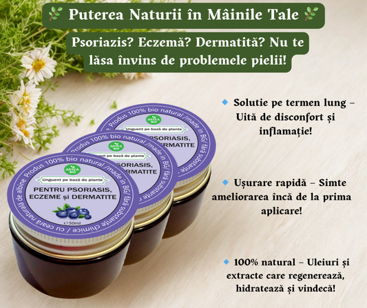 Unguent pe bază de plante împotriva eczemei, dermatitei și psoriazisului