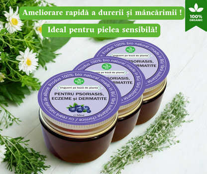 Unguent pe bază de plante împotriva eczemei, dermatitei și psoriazisului