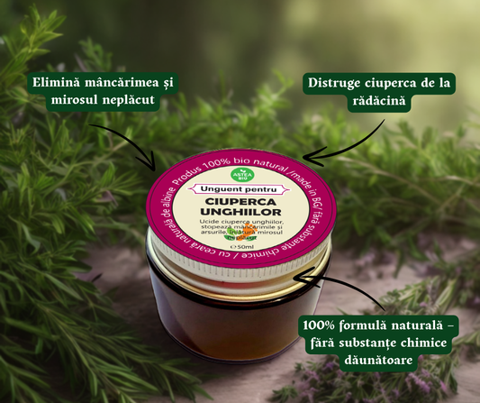 Unguent pe bază de plante împotriva ciupercii unghiilor